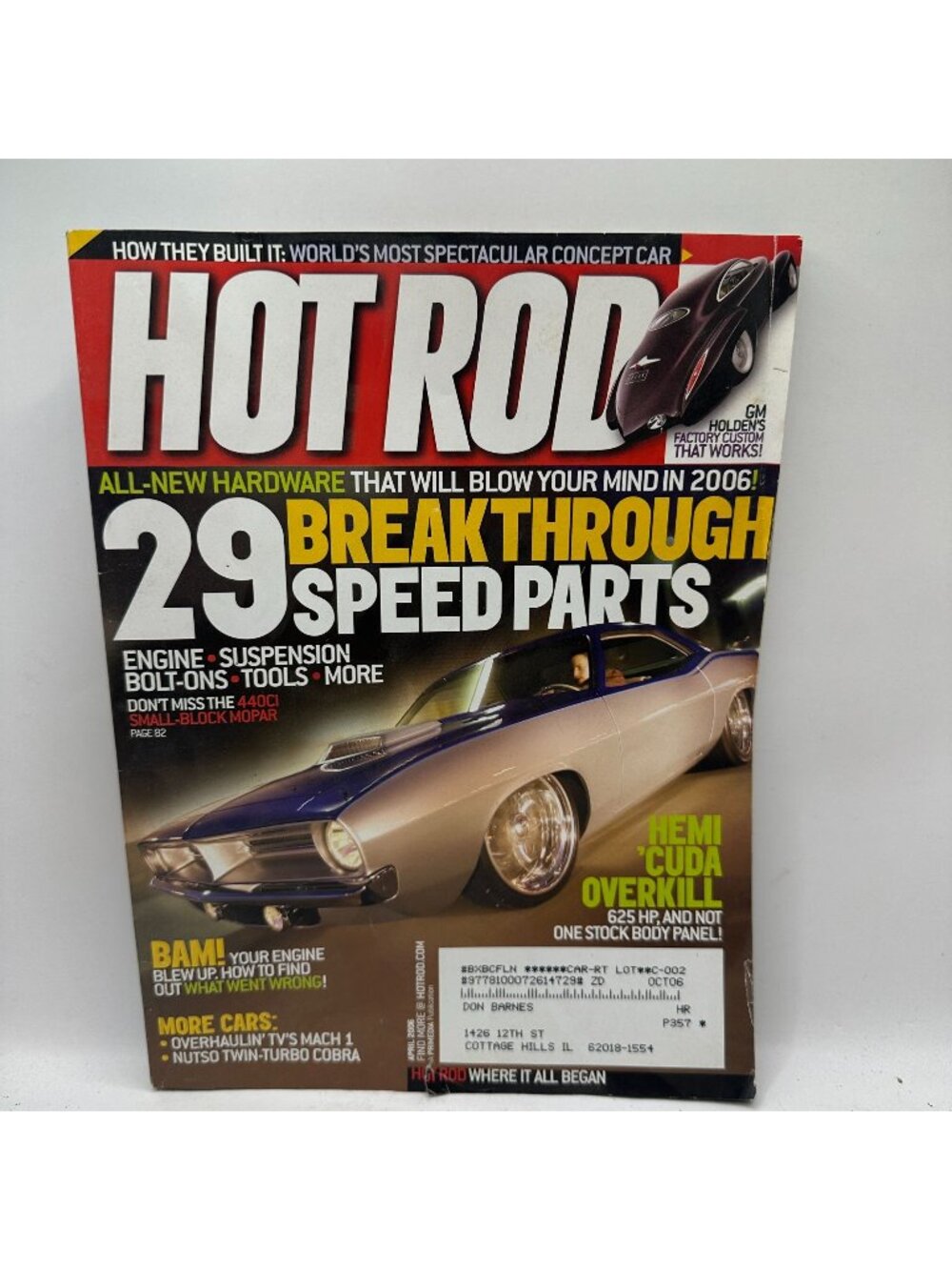 Hot Rod Magazine 29 Breakthrough Speed Parts April 2006 Auto Enthusiast Magazine